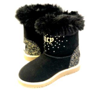 Juicy Couture Black Rhinestone Glitter Boots